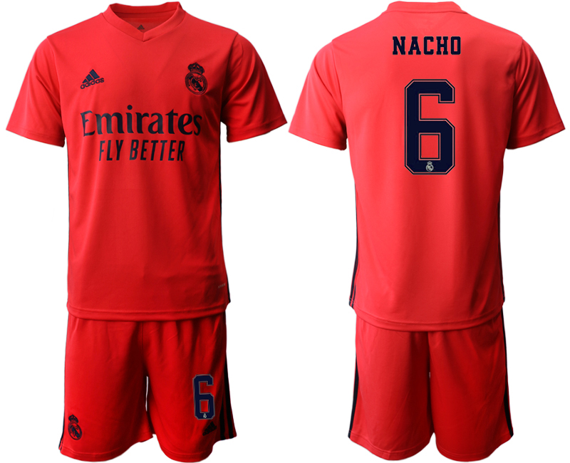 Men 2020-2021 club Real Madrid away #6 red Soccer Jerseys->real madrid jersey->Soccer Club Jersey